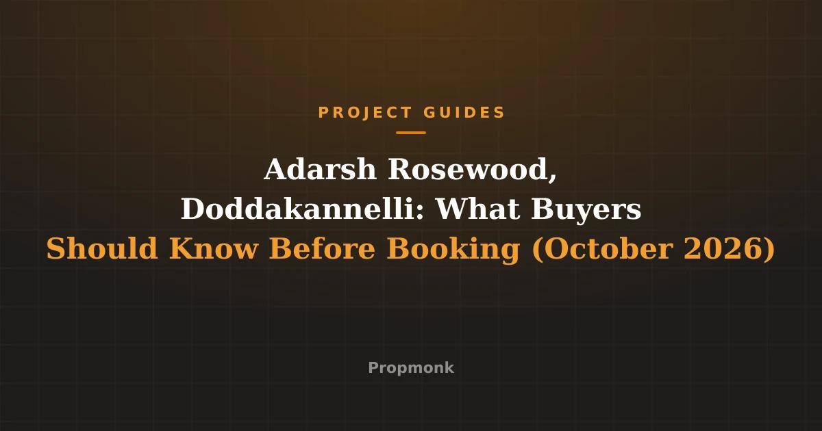 Adarsh Rosewood, Doddakannelli: What Buyers Should Know Before Booking (October 2026)