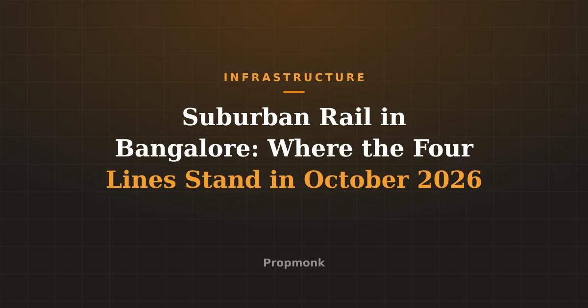 Suburban Rail in Bangalore: Where the Four Lines Stand in October 2026