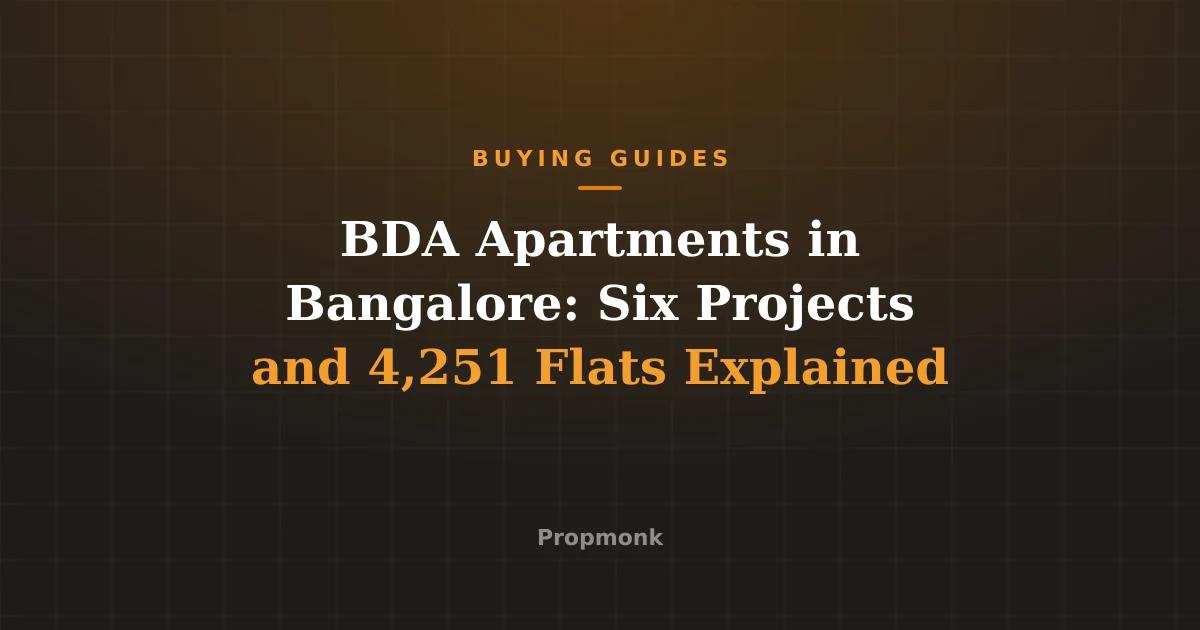 BDA Apartments in Bangalore: Six Projects and 4,251 Flats Explained
