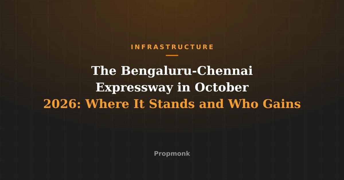 The Bengaluru-Chennai Expressway in October 2026: Where It Stands and Who Gains