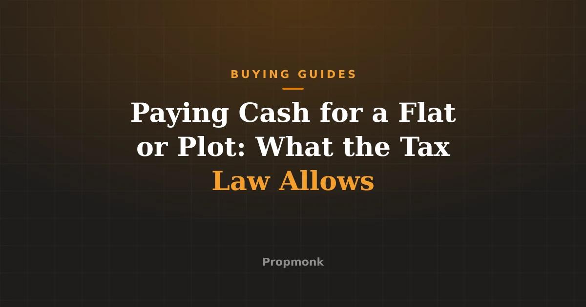 Paying Cash for a Flat or Plot: What the Tax Law Allows