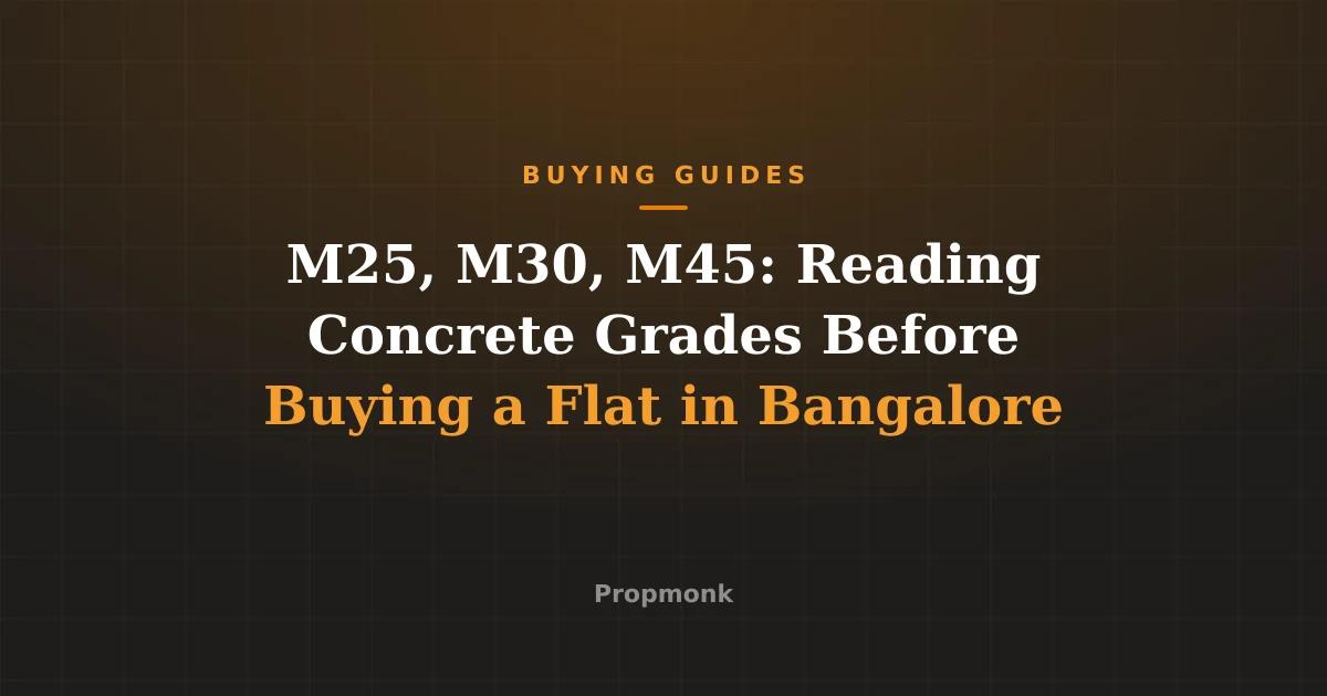 M25, M30, M45: Reading Concrete Grades Before Buying a Flat in Bangalore