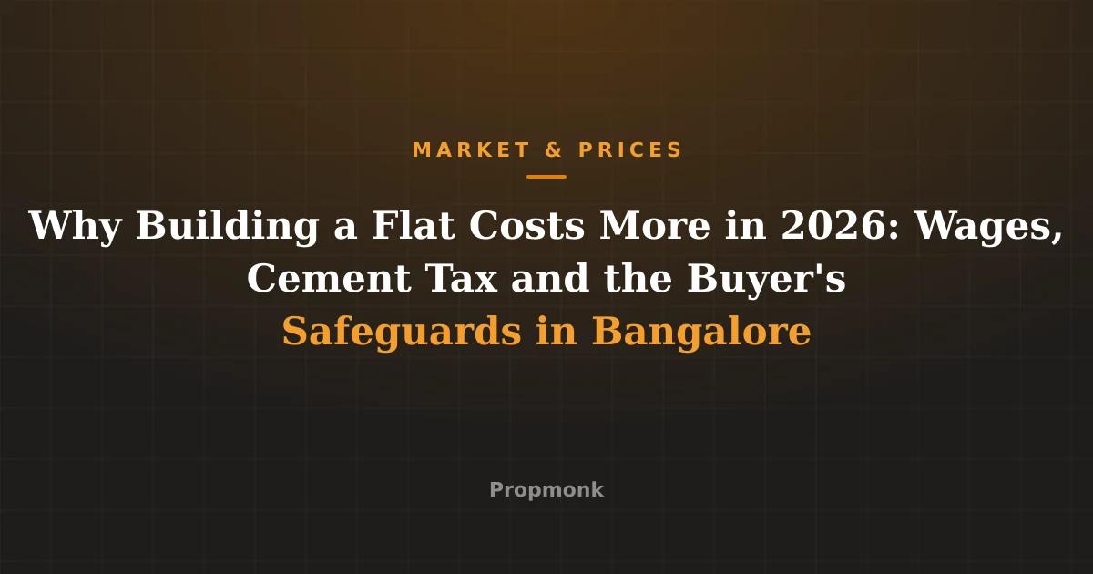 Why Building a Flat Costs More in 2026: Wages, Cement Tax and the Buyer's Safeguards in Bangalore