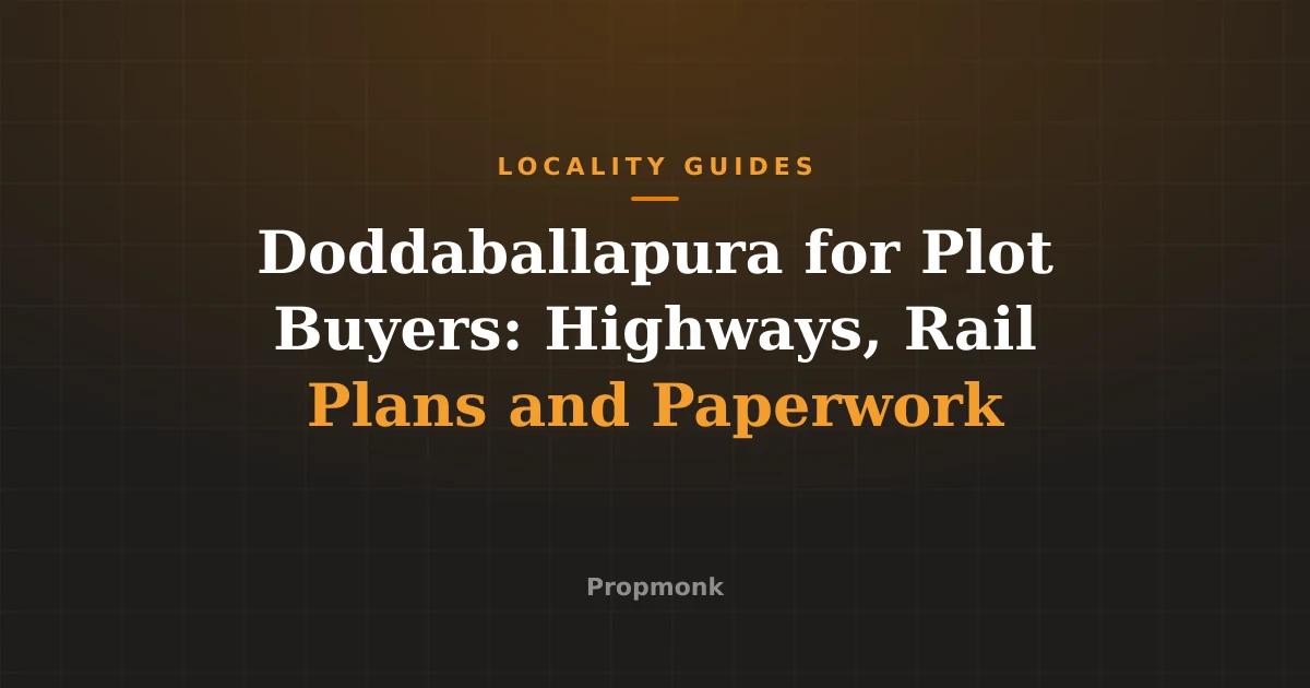 Doddaballapura for Plot Buyers: Highways, Rail Plans and Paperwork