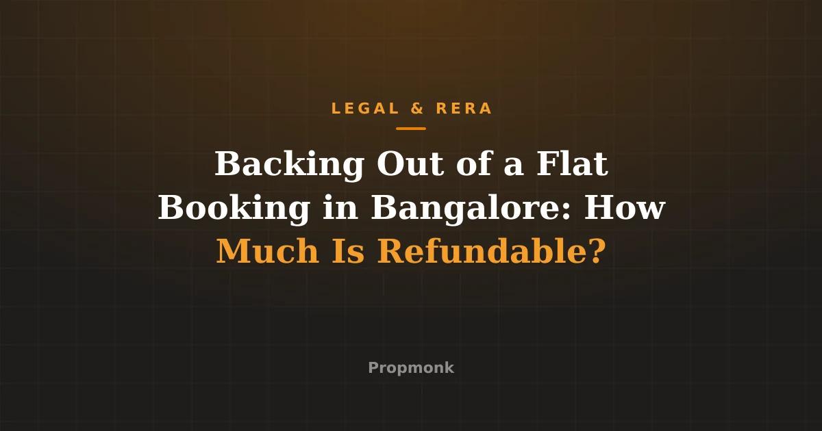 Backing Out of a Flat Booking in Bangalore: How Much Is Refundable?
