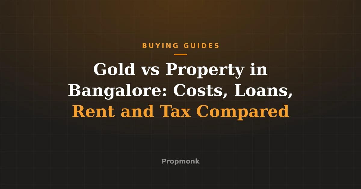 Gold vs Property in Bangalore: Costs, Loans, Rent and Tax Compared