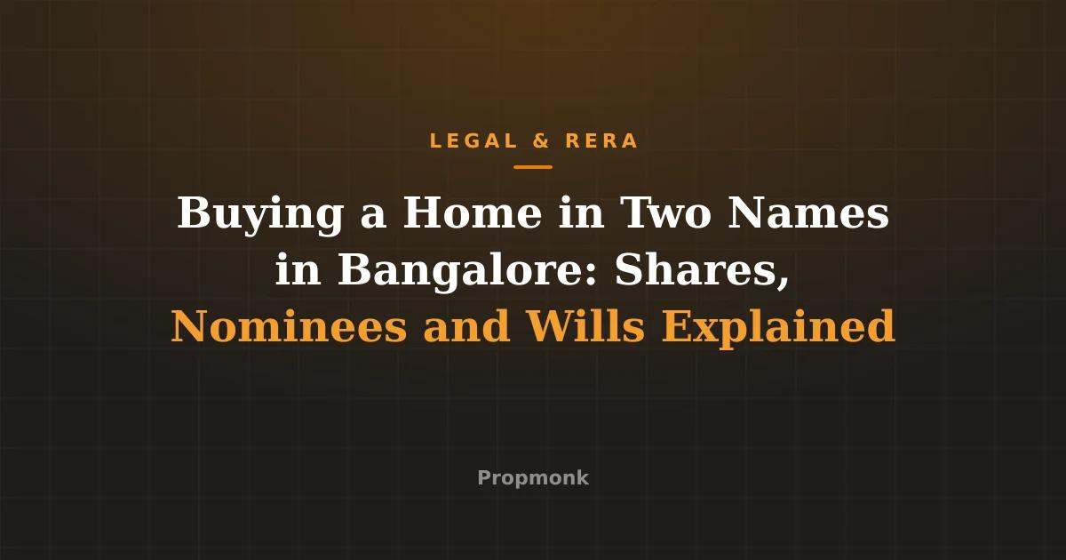 Buying a Home in Two Names in Bangalore: Shares, Nominees and Wills Explained