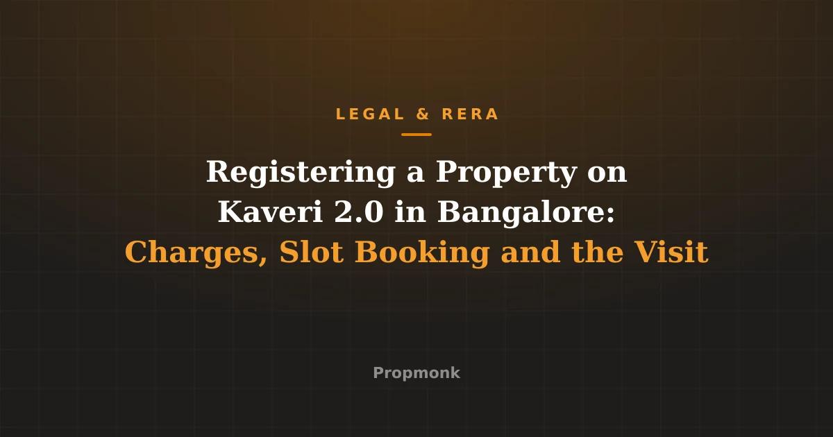 Registering a Property on Kaveri 2.0 in Bangalore: Charges, Slot Booking and the Visit