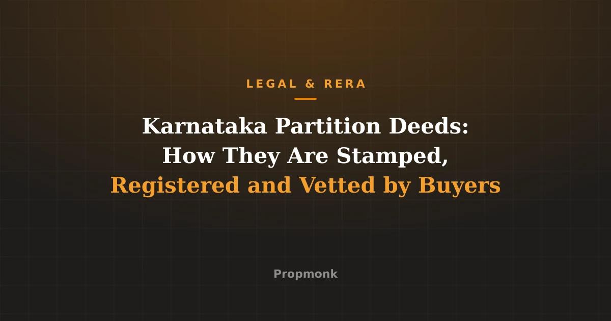 Karnataka Partition Deeds: How They Are Stamped, Registered and Vetted by Buyers