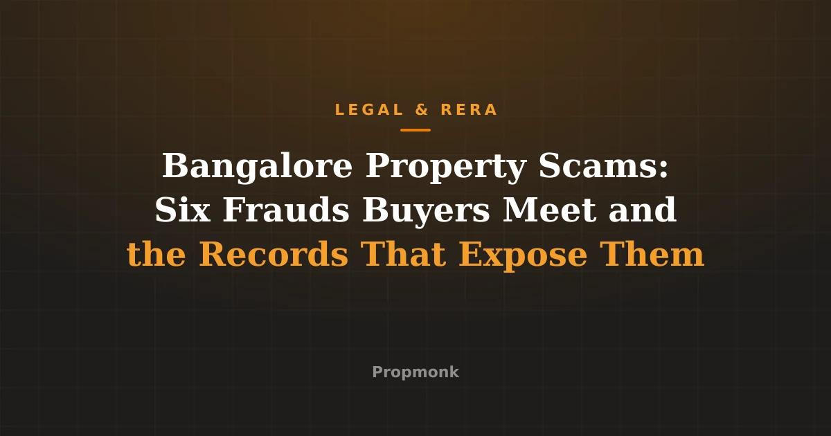 Bangalore Property Scams: Six Frauds Buyers Meet and the Records That Expose Them