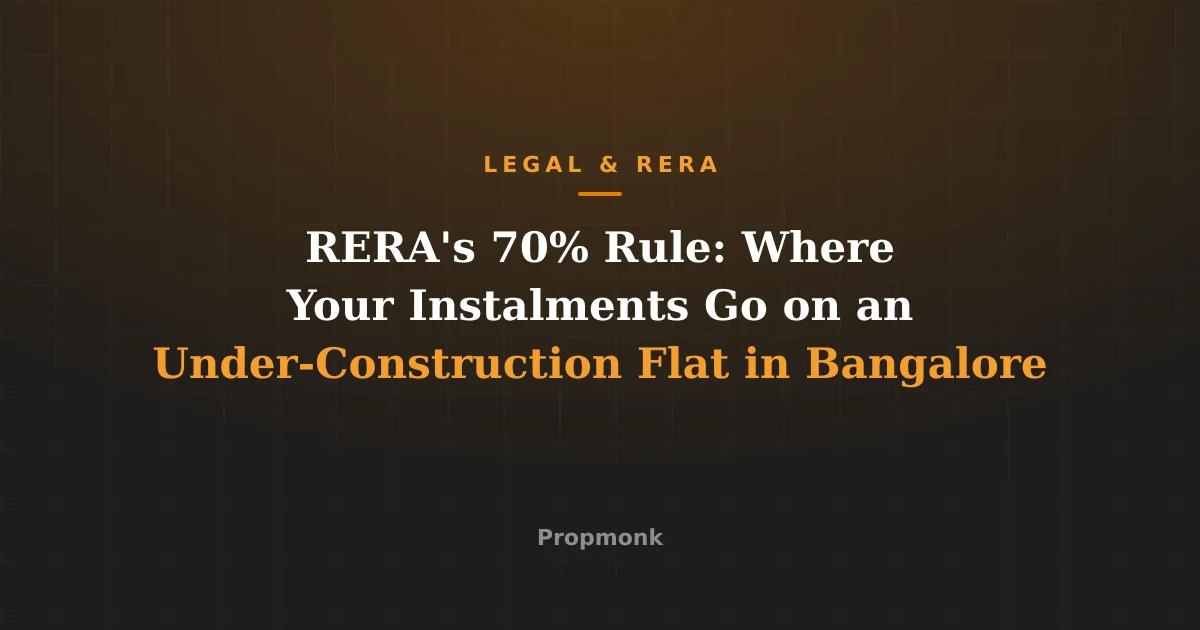 RERA's 70% Rule: Where Your Instalments Go on an Under-Construction Flat in Bangalore