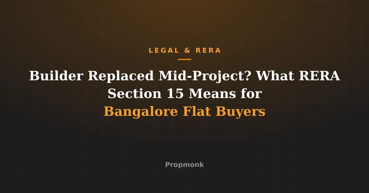 Builder Replaced Mid-Project? What RERA Section 15 Means for Bangalore Flat Buyers