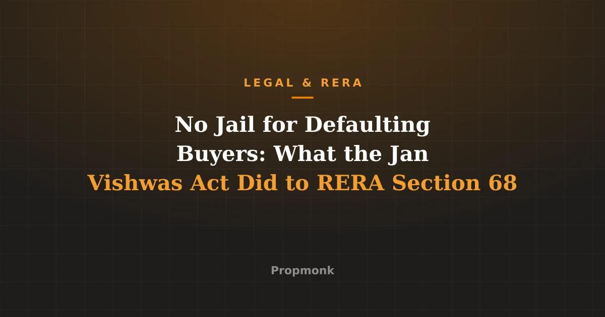 No Jail for Defaulting Buyers: What the Jan Vishwas Act Did to RERA Section 68