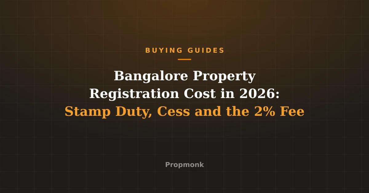 Bangalore Property Registration Cost in 2026: Stamp Duty, Cess and the 2% Fee