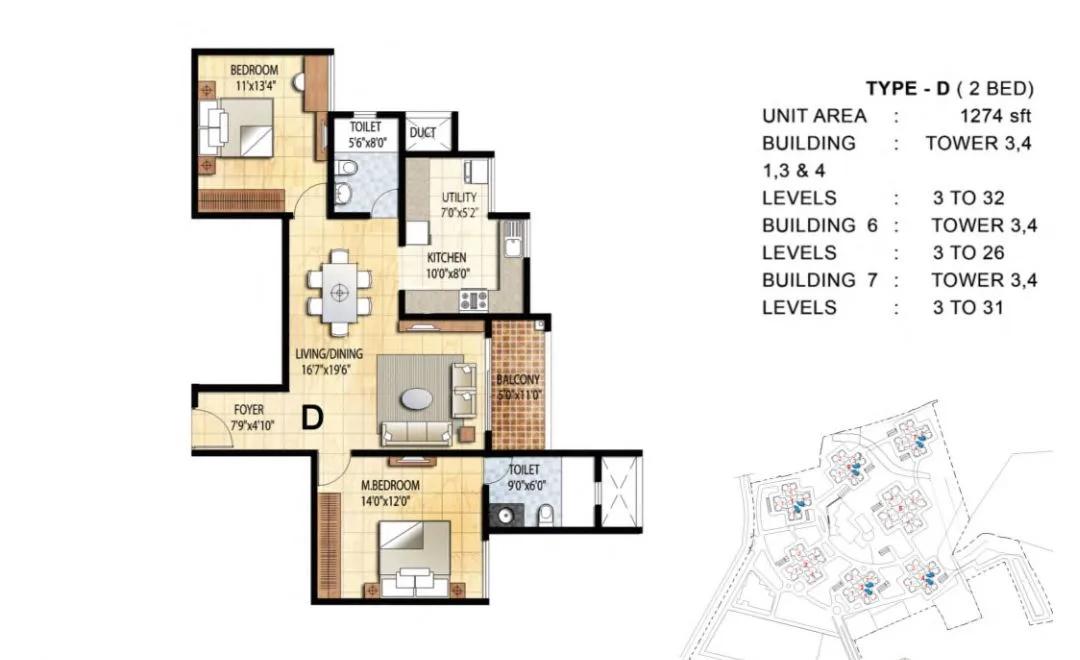 Prestige Falcon City Floor Plan