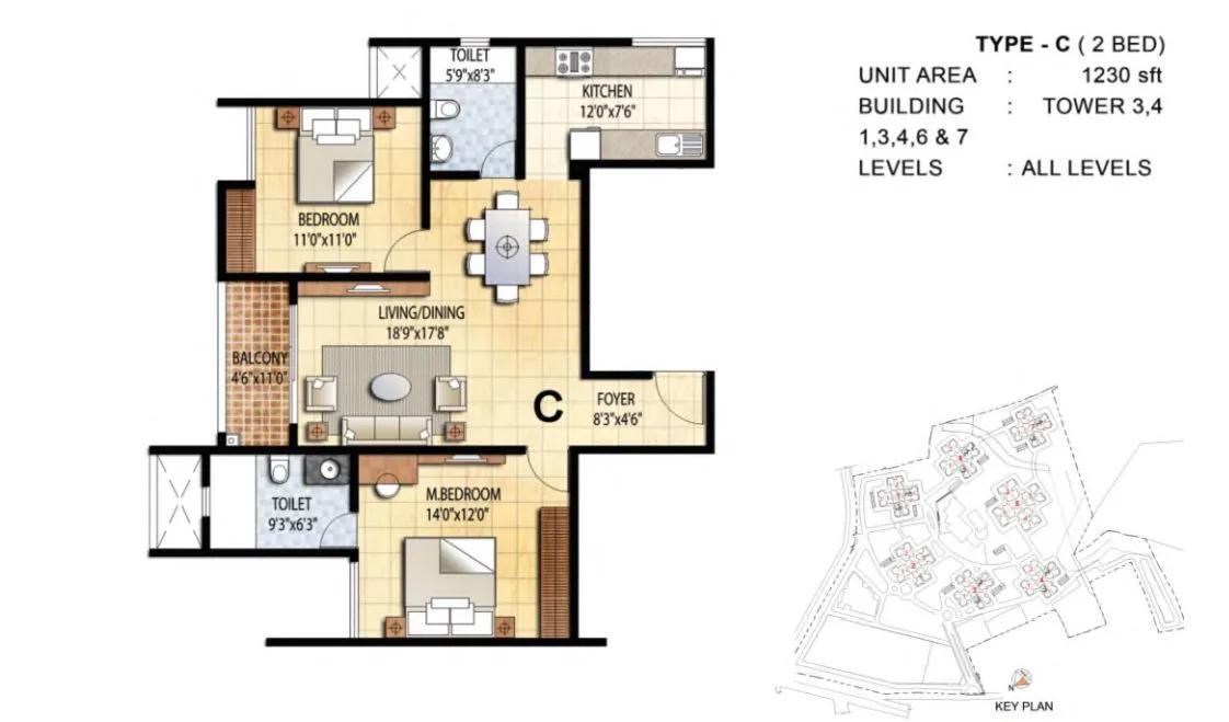 Prestige Falcon City Floor Plan
