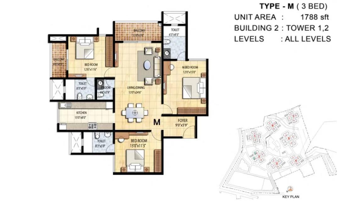 Prestige Falcon City Floor Plan