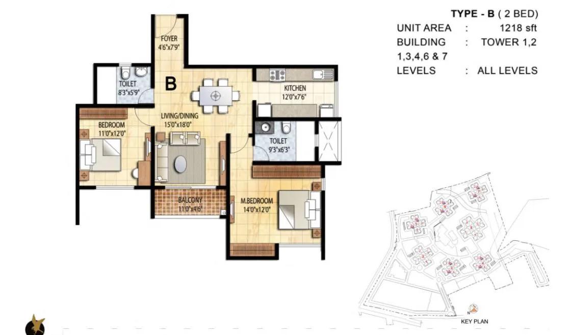 Prestige Falcon City Floor Plan