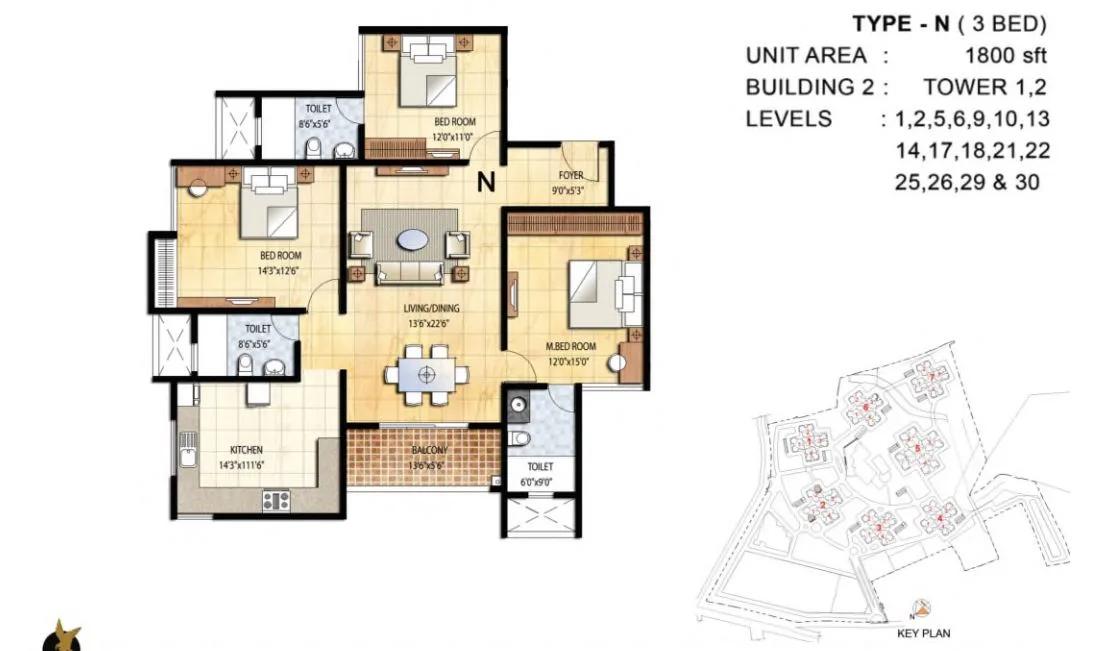 Prestige Falcon City Floor Plan