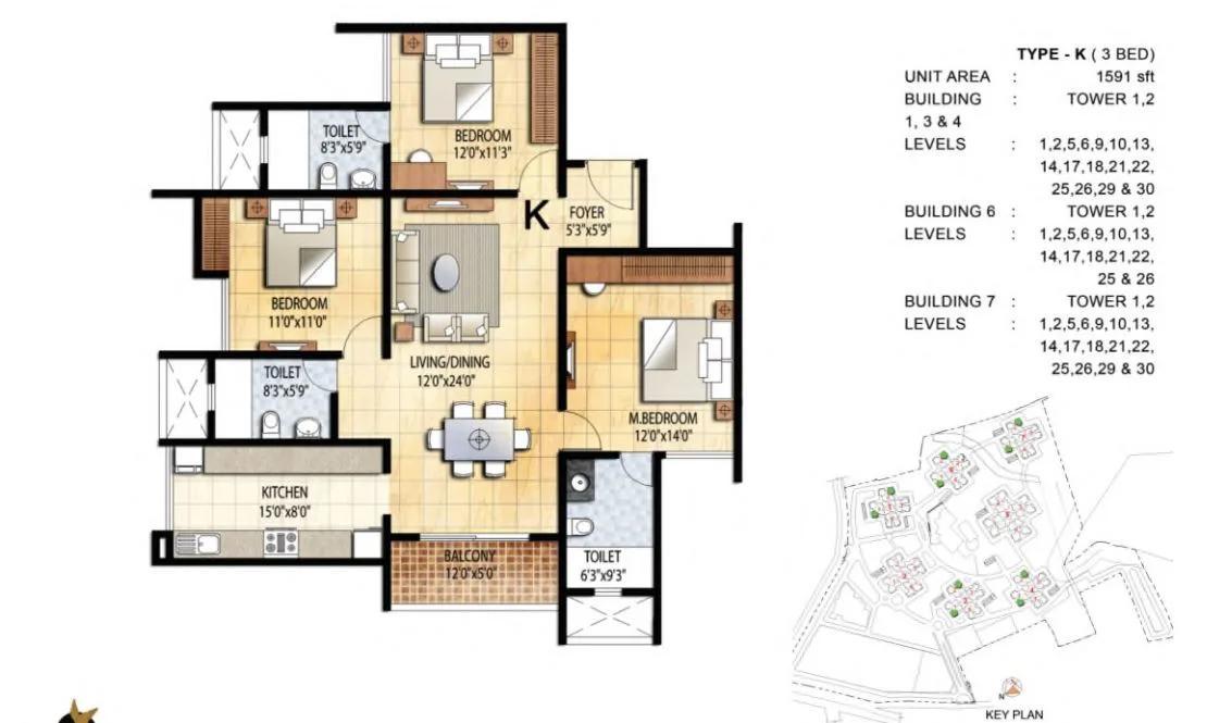 Prestige Falcon City Floor Plan