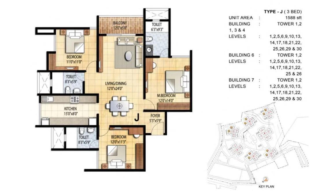 Prestige Falcon City Floor Plan