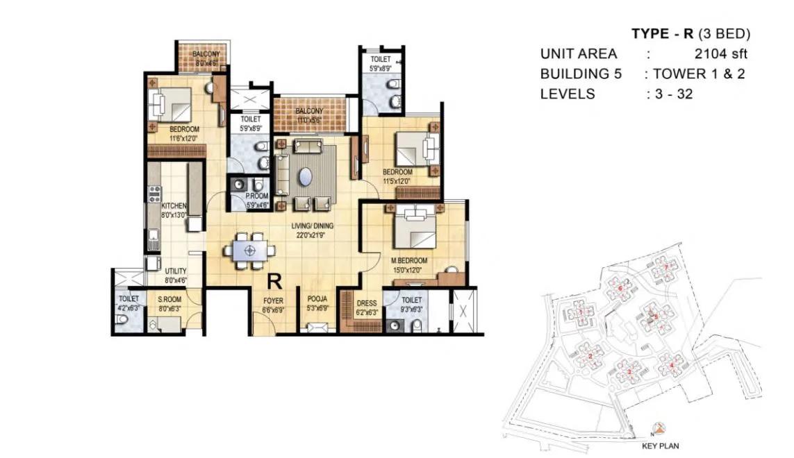 Prestige Falcon City Floor Plan