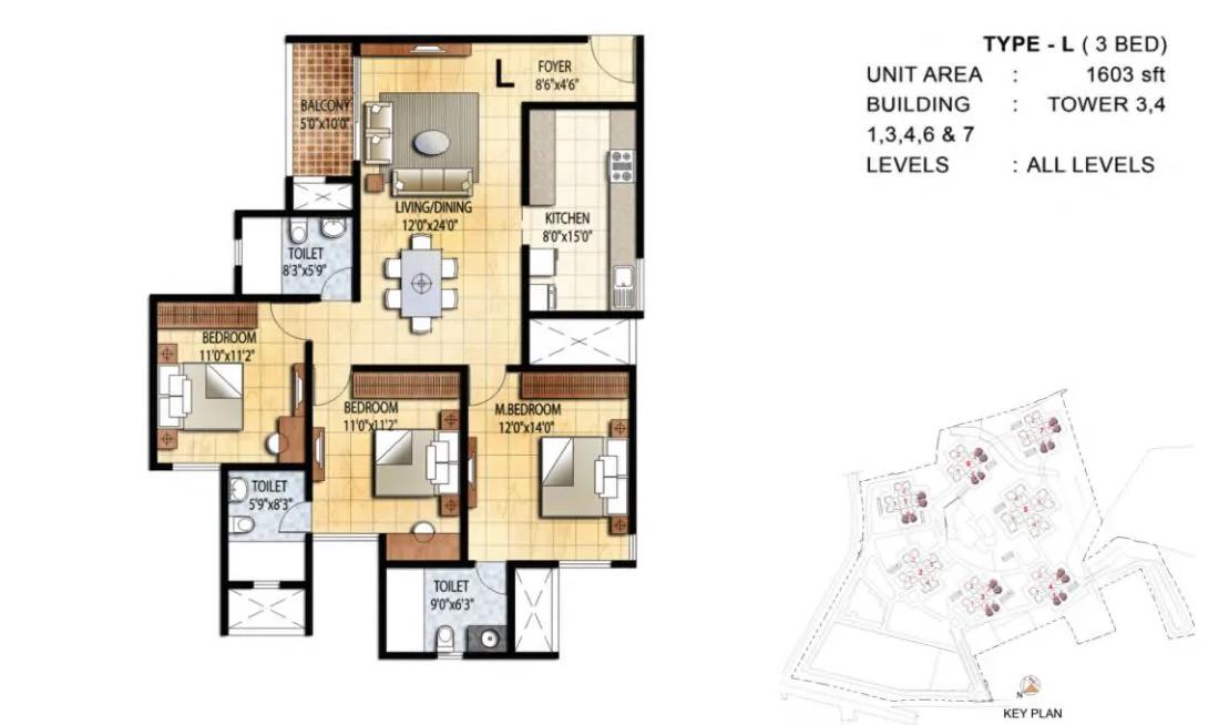 Prestige Falcon City Floor Plan