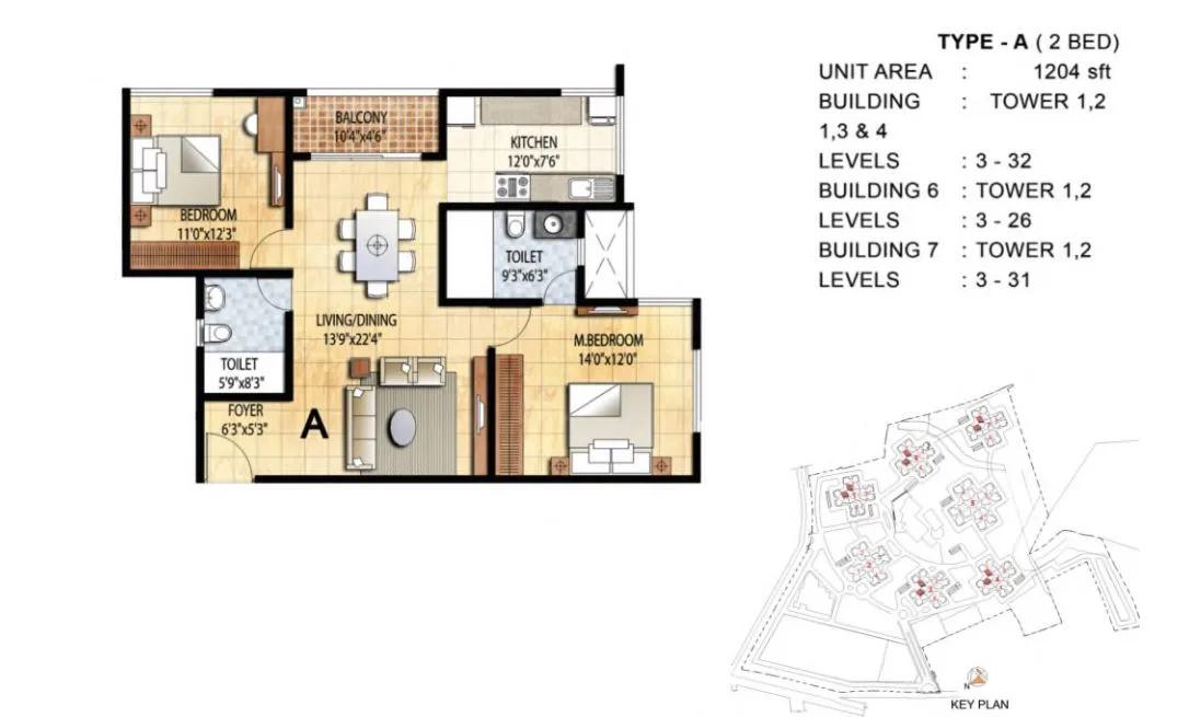 Prestige Falcon City Floor Plan