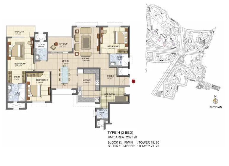Prestige Lakeside Habitat Floor Plan