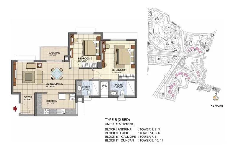 Prestige Lakeside Habitat Floor Plan