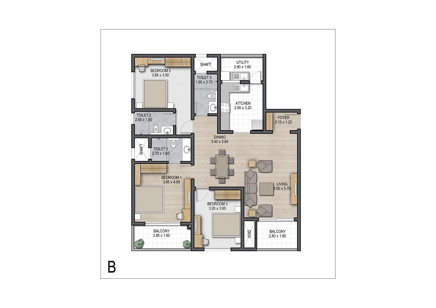 Sobha Square Floor Plan