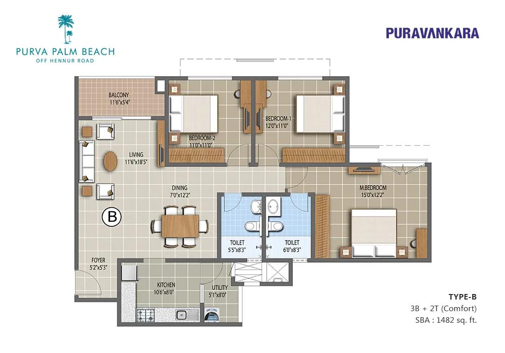 Purva Palm Beach Floor Plan