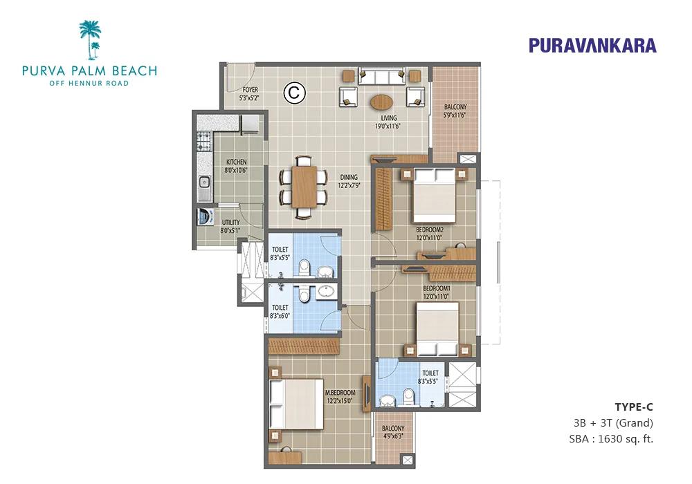 Purva Palm Beach Floor Plan