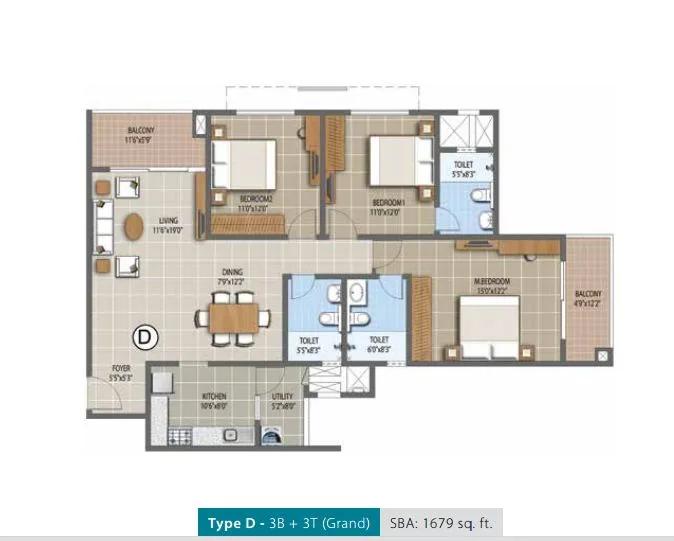 Purva Palm Beach Floor Plan
