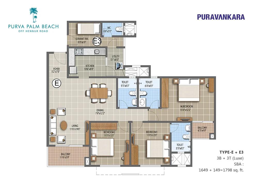 Purva Palm Beach Floor Plan