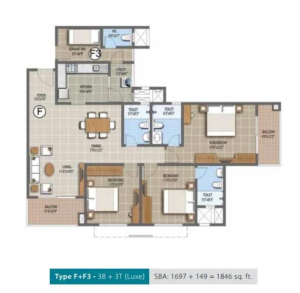 Purva Palm Beach Floor Plan
