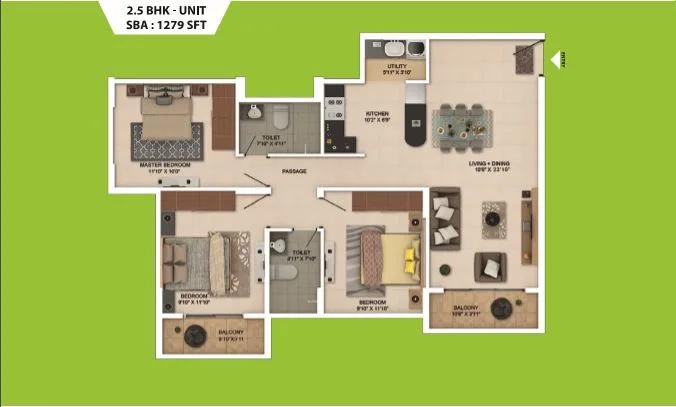 Salarpuria Sattva Park Cubix Floor Plan