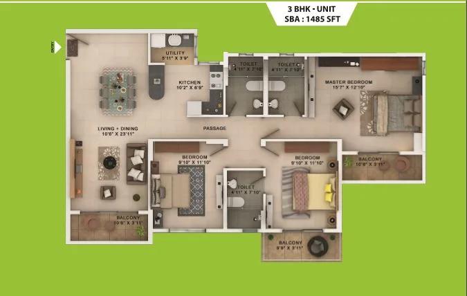Salarpuria Sattva Park Cubix Floor Plan