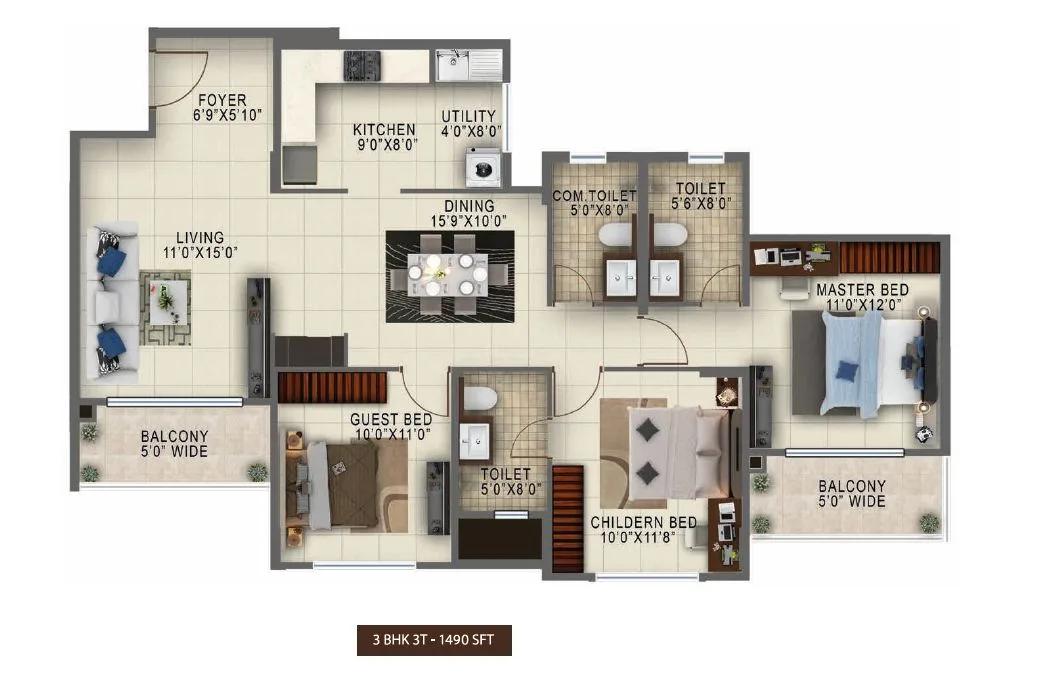 Salarpuria sattva anugraha Floor Plan