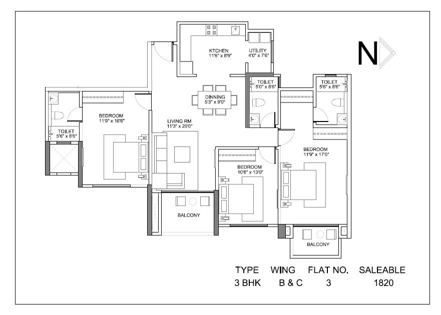 Hiranandani Glen Classic Floor Plan