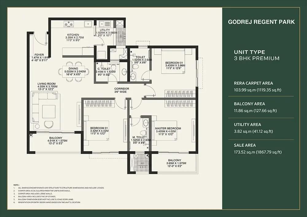 3bhk premium 1867 godrej regent park kada agrahara
