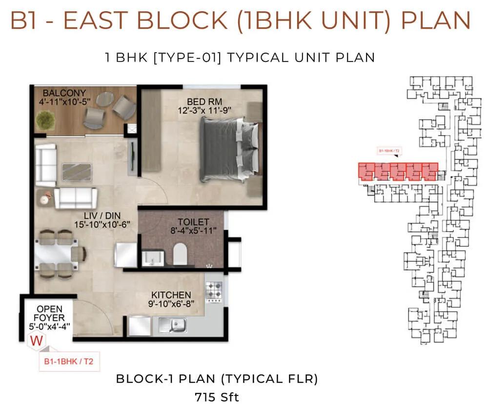 1BHK 715 - Nandi Meraki