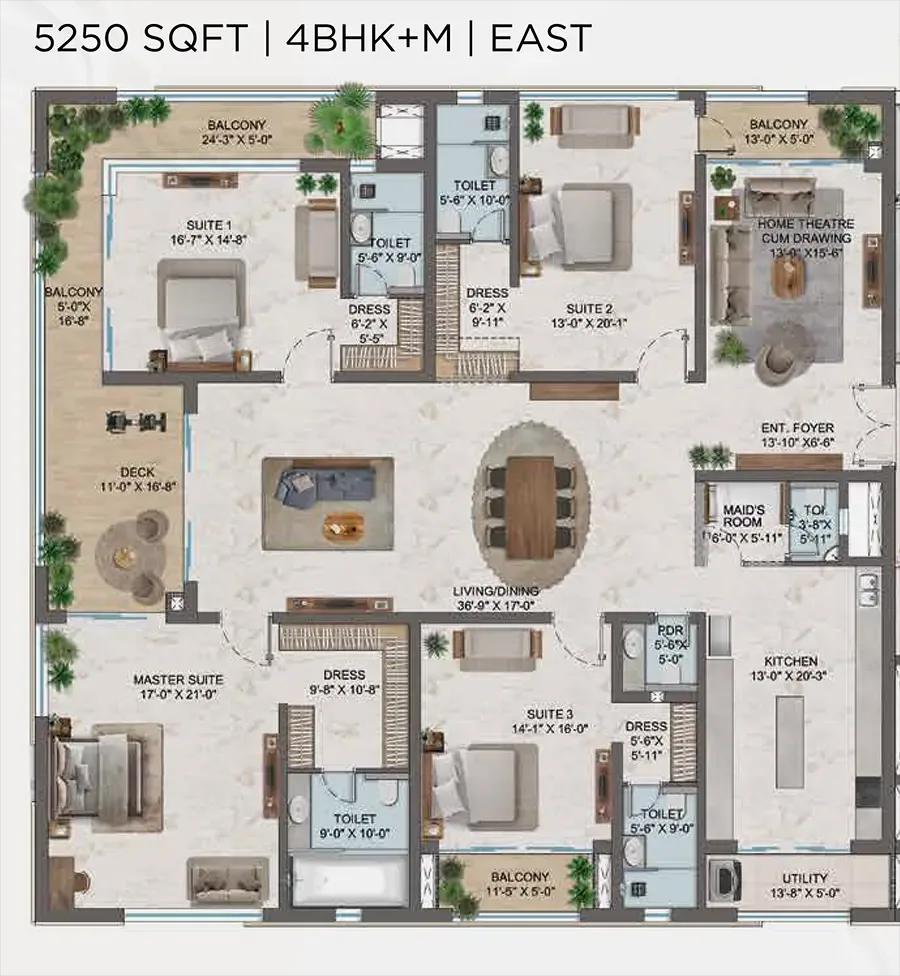 4bhk m 5250 one by msn kokapet hyd
