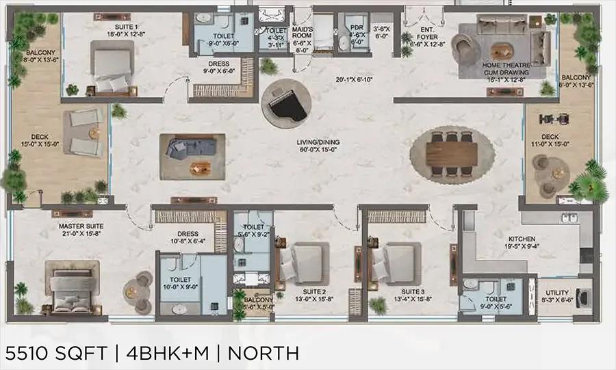 4bhk m 5510 one by msn kokapet hyd