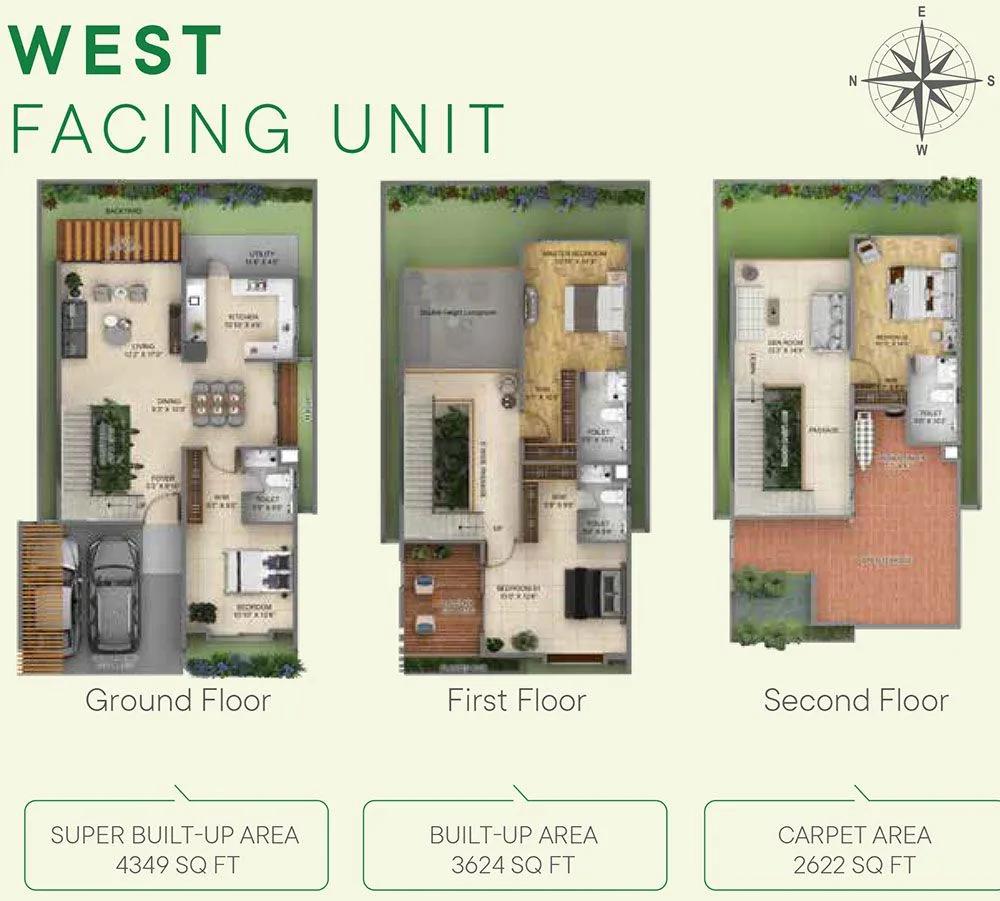 4BHK West 4349 - Between The Greens Villas