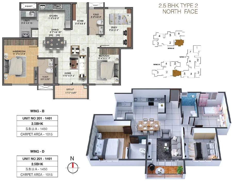 2.5BHK 1450 - Sumadhura Sushantham