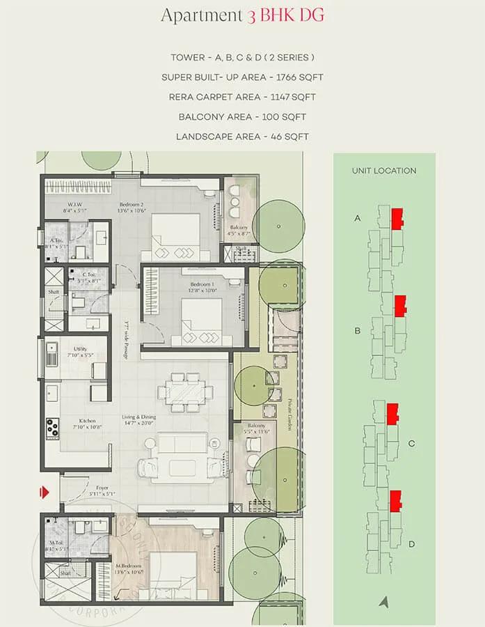 3bhk 1766 dnr parklink Phase 2