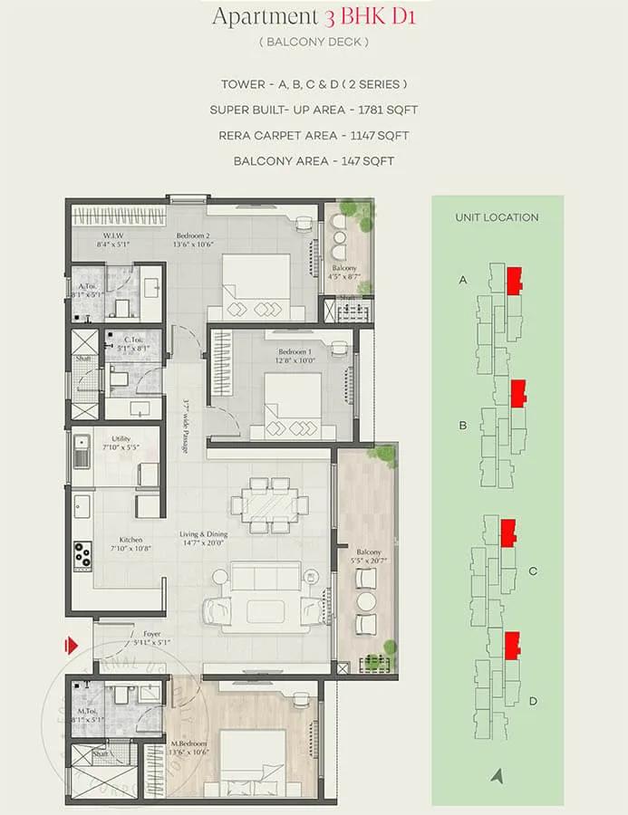 3bhk 1781 dnr parklink Phase 2