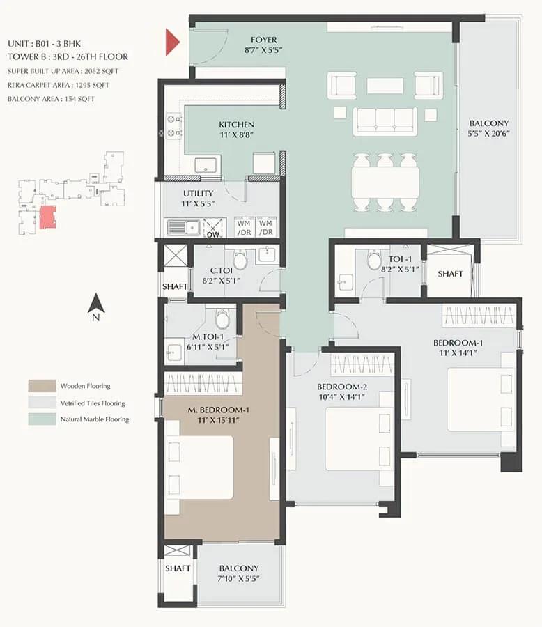 2082 3BHK - DNR Highline