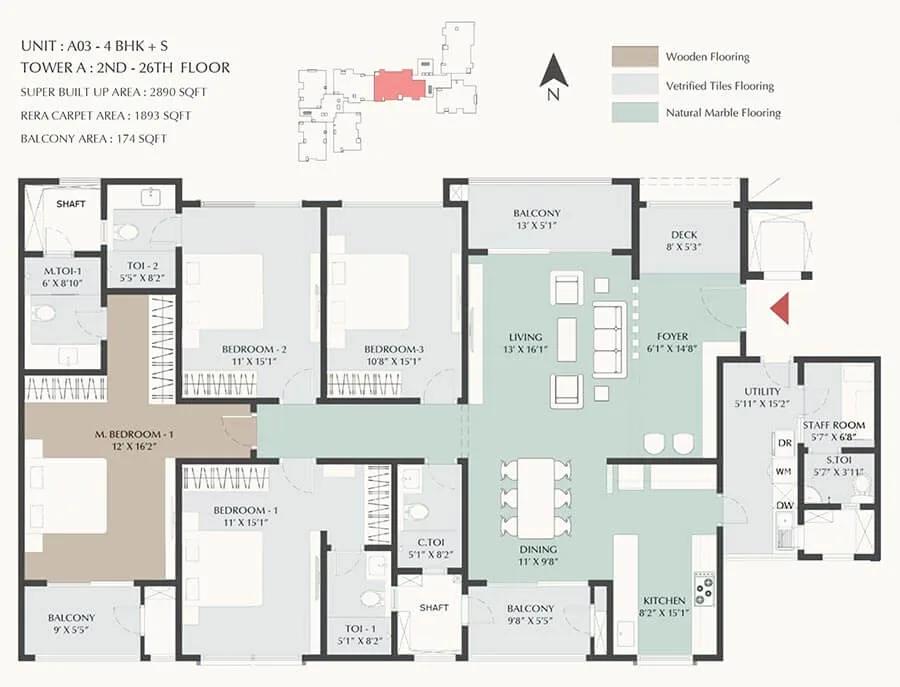 2890 4BHK+S - DNR Highline